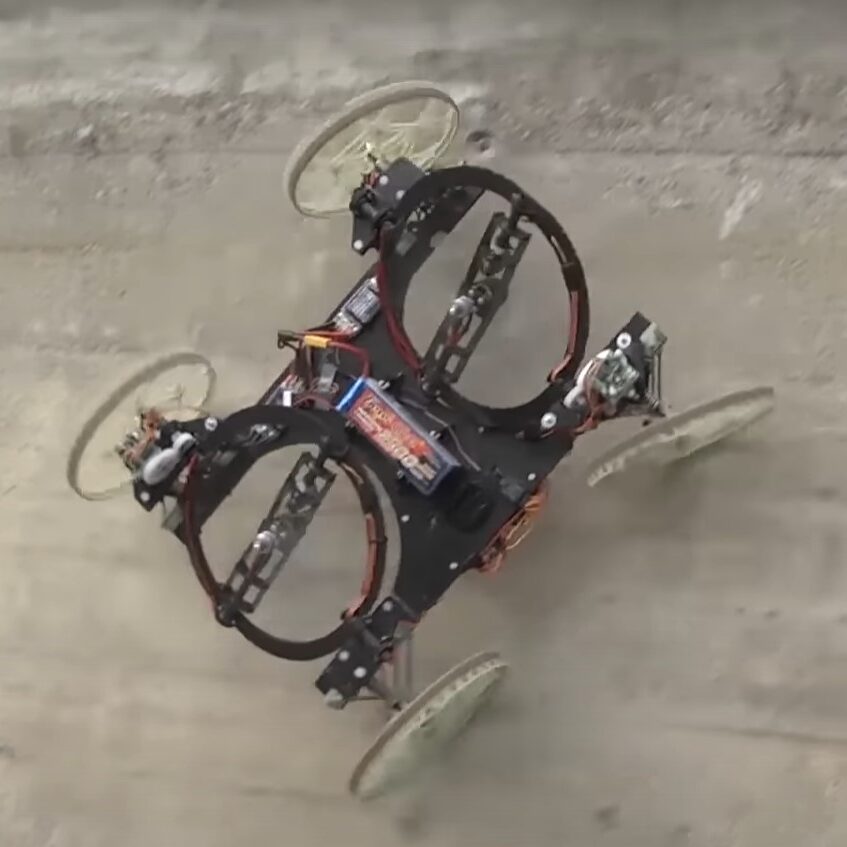 Bot can drive on walls using propeller thrust