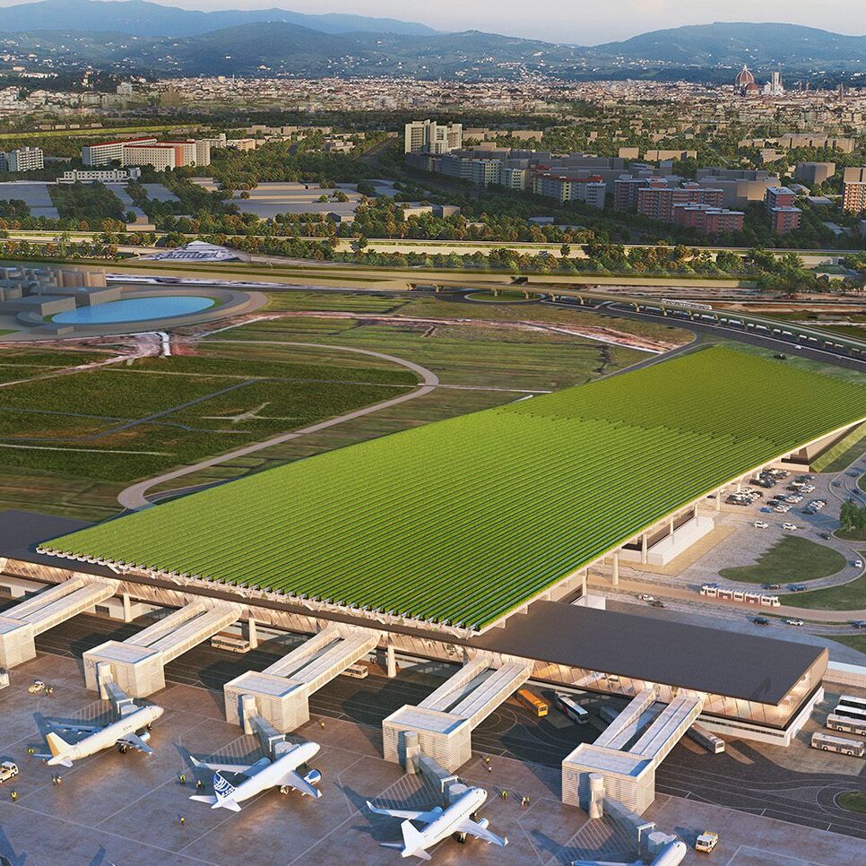Plans reveal vineyard on roof of Florence airport terminal