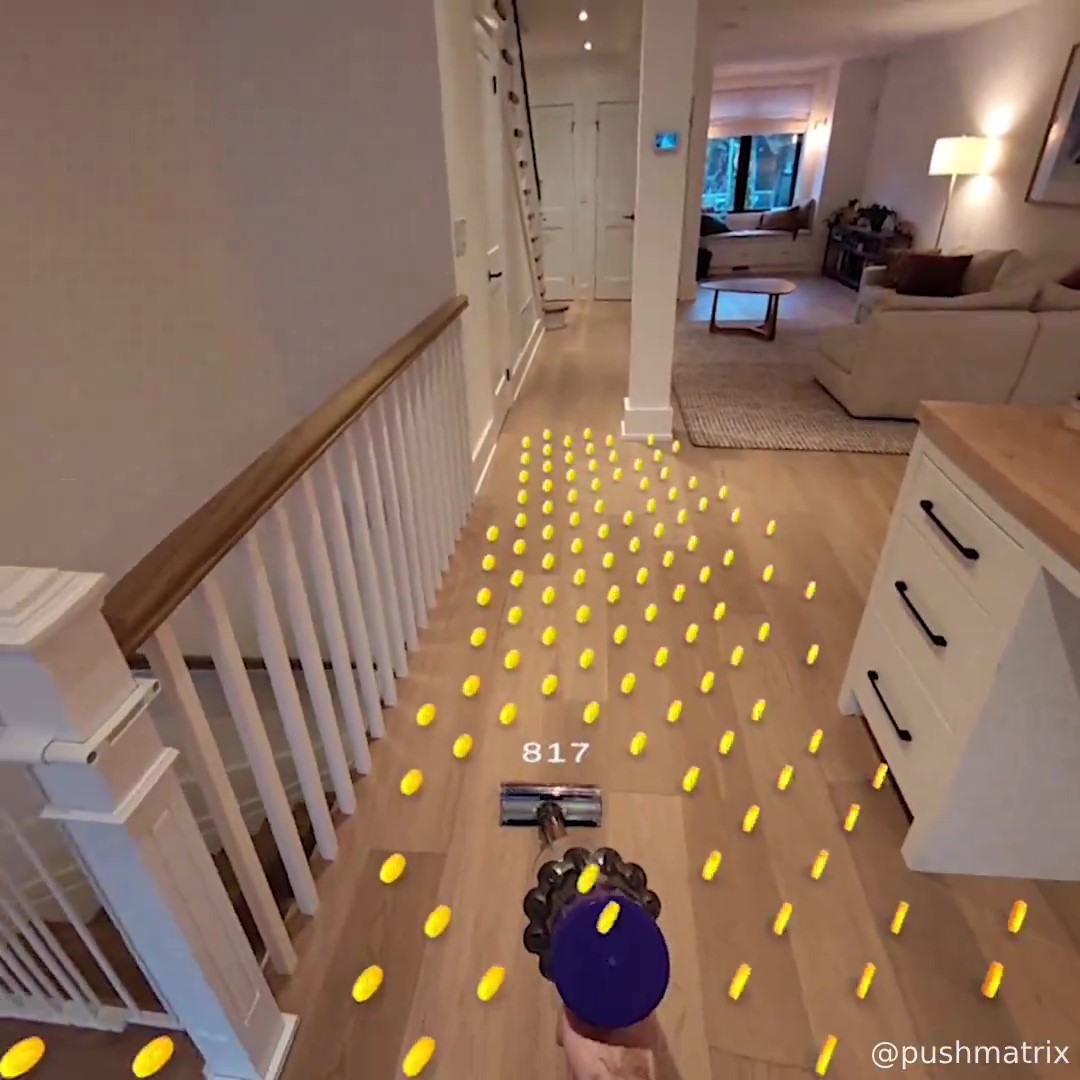 Gamifying hoovering with AR