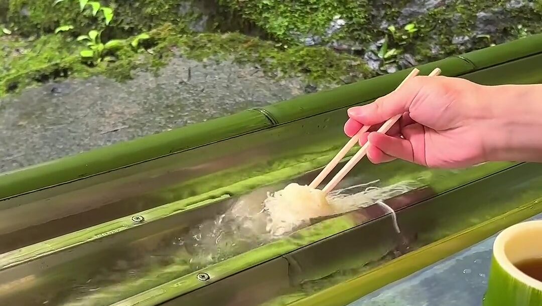 The Japanese noodles you catch in stream of water