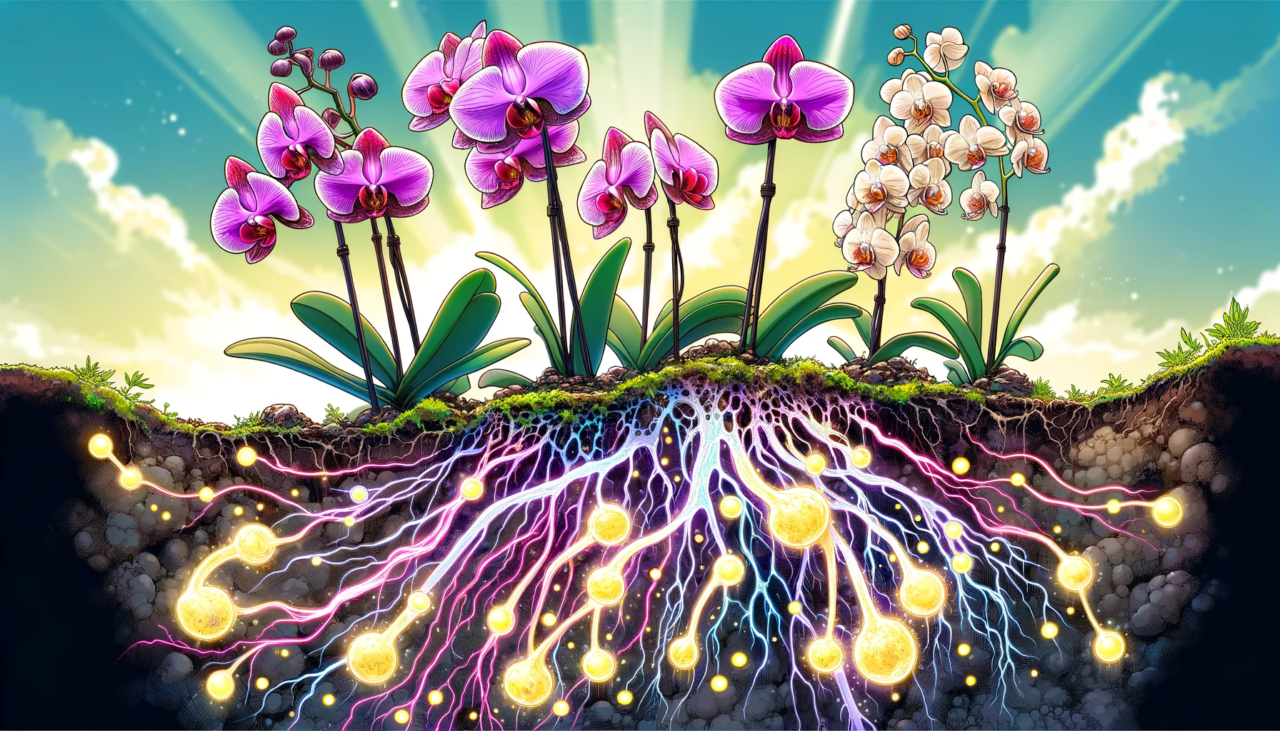 Orchids support seedlings through ‘parental nurture’ via shared underground fungal networks
