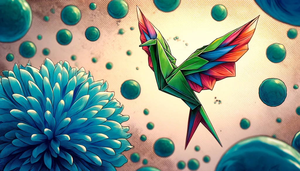 Illustration by Superinnovators x AI. Article: The first example of cellular origami.