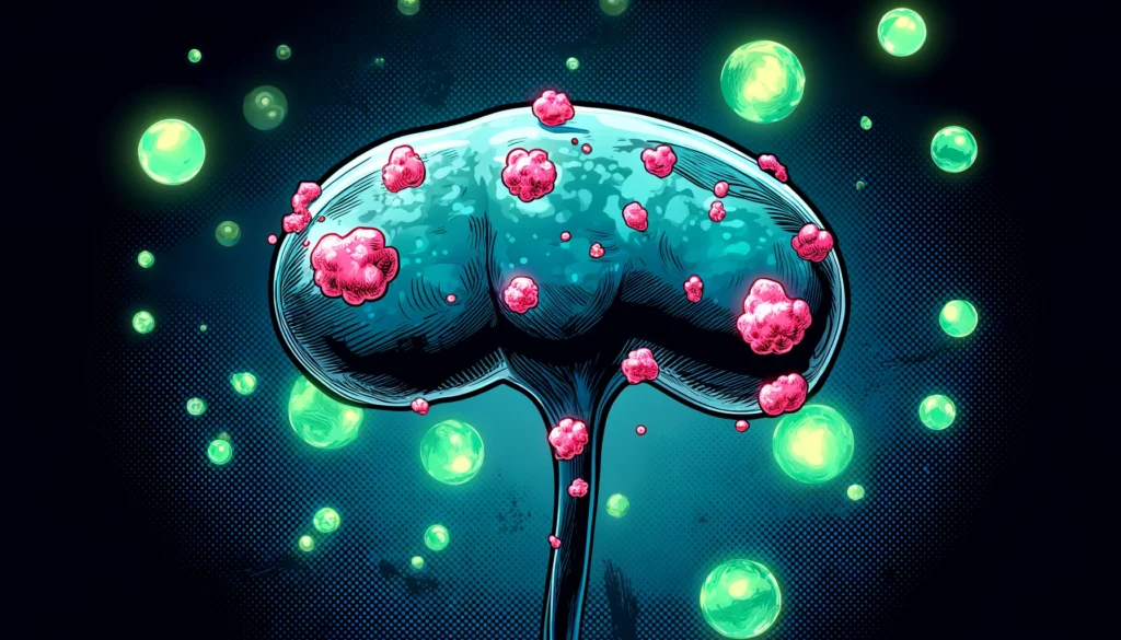 Illustration by Superinnovators x AI. Article: Glowing dye helps surgeons eradicate prostate cancer.