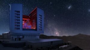 Rendering of the Giant Magellan Telescope enclosure at Las Campanas Observatory in Chile. Credit: IDOM / Giant Magellan Telescope – GMTO Corporation. CREDIT Credit: IDOM / Giant Magellan Telescope – GMTO Corporation.