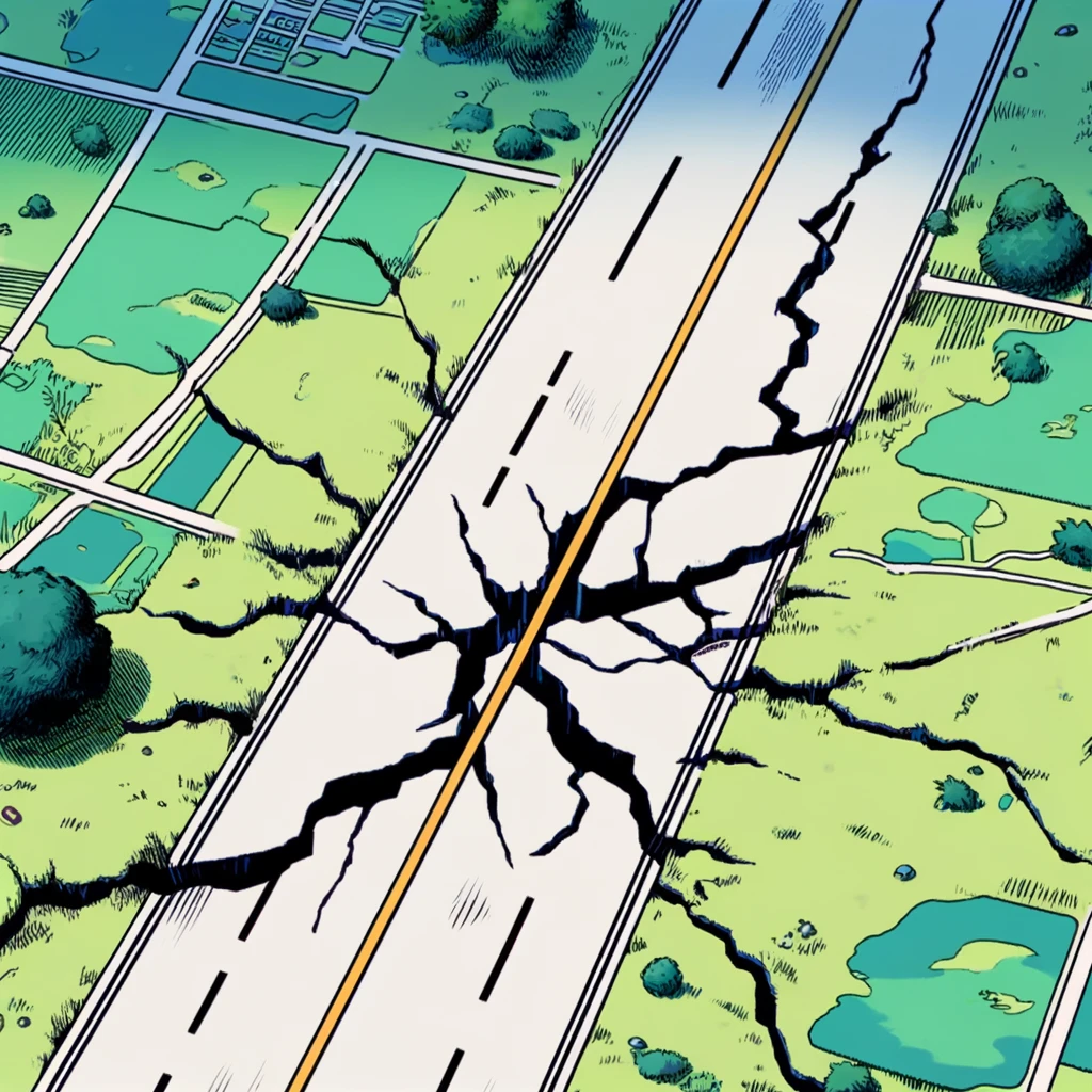 Illustration by Superinnovators x AI. Article: Monitoring road infrastructure from space.