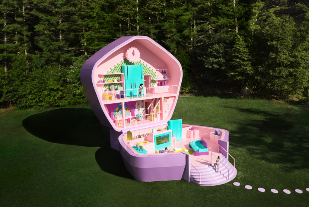 Airbnb and Mattel's Polly Pocket icon stay. Credit: Airbnb/Mattel