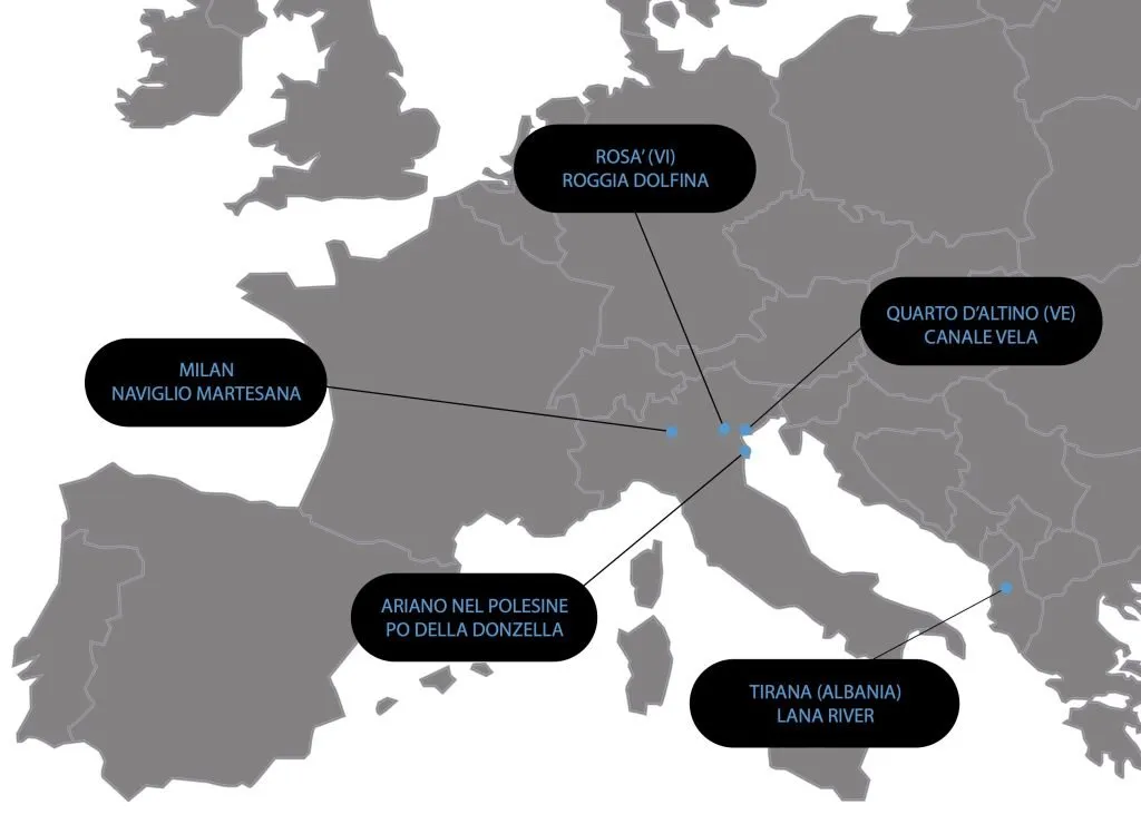 Project locations. Credit: River Cleaning