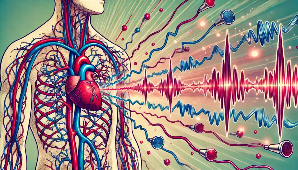 Illustration by Superinnovators x AI. Article: Continuous, noninvasive blood pressure monitoring using sound