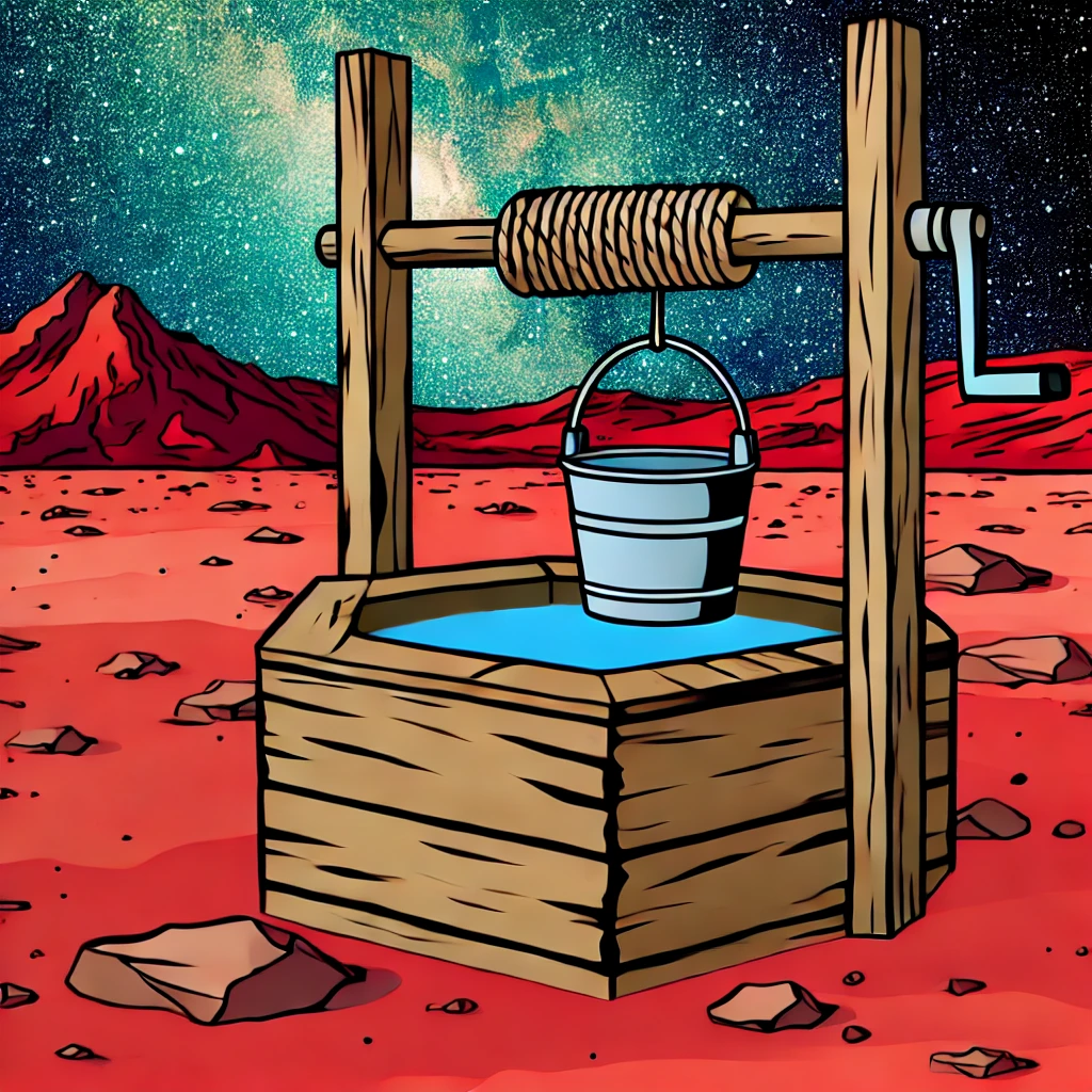 Illustration by Superinnovators x AI. Article: Scientists find oceans of water on Mars. It's just too deep to tap.