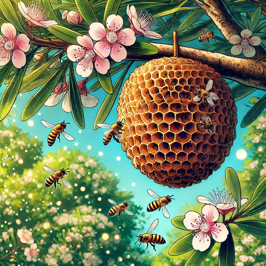 Illustration by Superinnovators x AI. Article: Preliminary study shows potential of Manuka honey as a nutraceutical for breast cancer